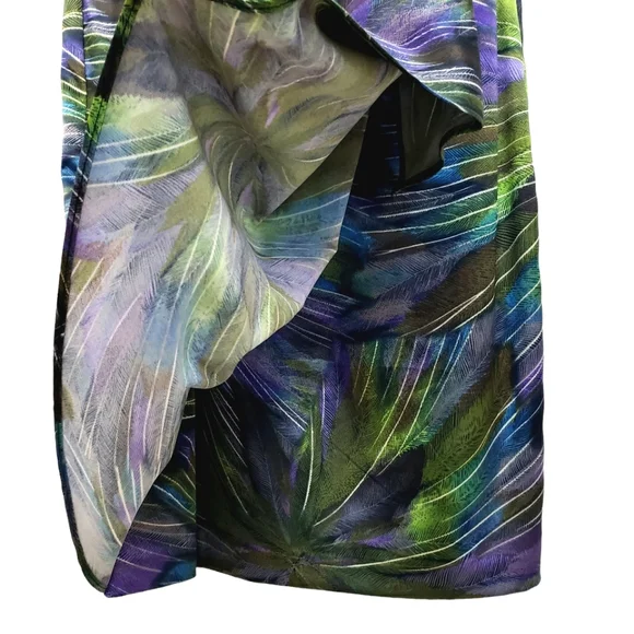 Maggy L Faux Purple/Green Wrap Dress - Picture 9 of 15